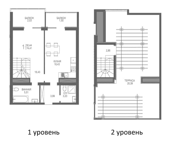 . Вариант № 2155177, 0, площадь - 50.44 квм, цена 27531700 рублей