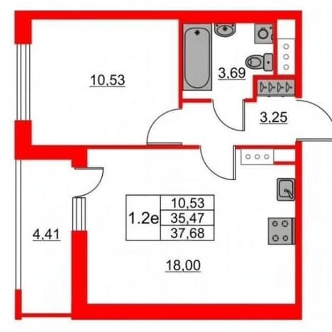 Купить квартиру площадью 30 кв.м в Кудрове. Вариант № 2412699, 0, площадь - квм, цена 8100000 рублей