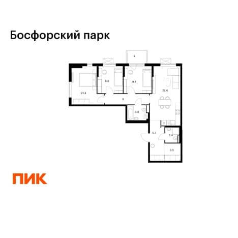 . Вариант № 2018297, 0, площадь - 75.9 квм, цена 16599330 рублей