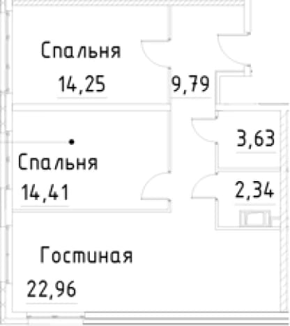 . Вариант № 2129806, 0, площадь - 67.38 квм, цена 15746301 рублей