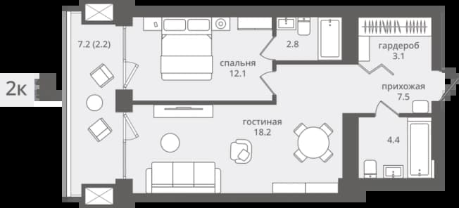 . Вариант № 2358420, 0, площадь - 50.3 квм, цена 16770000 рублей