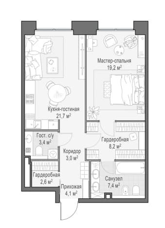 . Вариант № 2248179, 0, площадь - 70.1 квм, цена 77450000 рублей