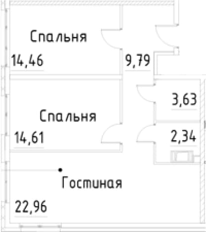 . Вариант № 1853342, 0, площадь - 67.79 квм, цена 15202965 рублей