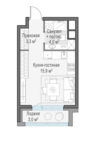 . Вариант № 1320344, 0, площадь - 24.6 квм, цена 9300000 рублей