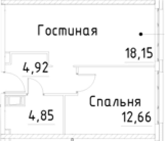 . Вариант № 1920187, 0, площадь - 40.58 квм, цена 9952025 рублей