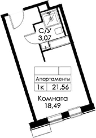 . Вариант № 2242596, 0, площадь - 21.56 квм, цена 7486040 рублей