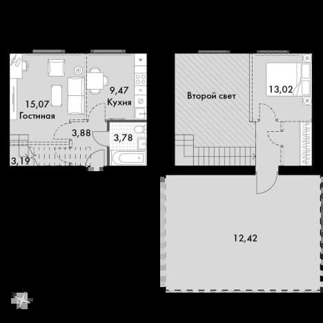 . Вариант № 2191500, 0, площадь - 61.6 квм, цена 18140053 рублей