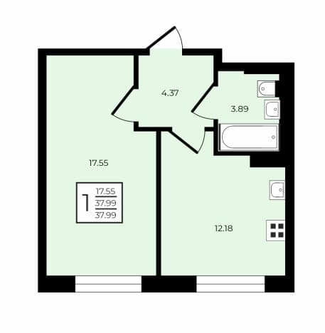 Купить однокомнатную квартиру в районе Куркино в Москве. Вариант № 2238726, 0, площадь - квм, цена 8990000 рублей
