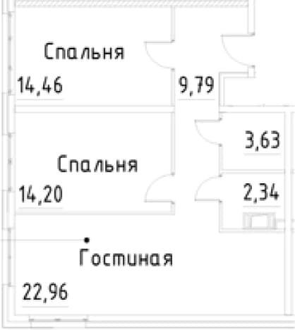 . Вариант № 2007005, 0, площадь - 67.38 квм, цена 15171658 рублей