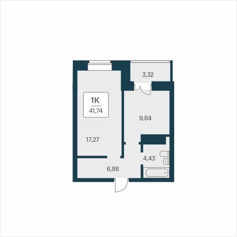 . Вариант № 2169334, 0, площадь - 41.74 квм, цена 9050000 рублей