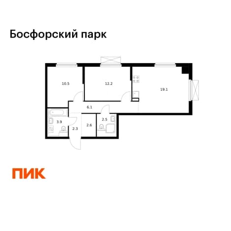 . Вариант № 2030426, 0, площадь - 59.2 квм, цена 13349600 рублей