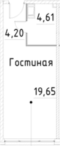 . Вариант № 1853467, 0, площадь - 28.46 квм, цена 7011755 рублей