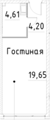 . Вариант № 1853478, 0, площадь - 28.46 квм, цена 7011755 рублей