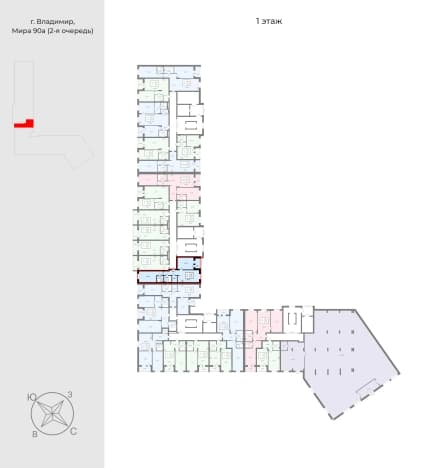 . Вариант № 2046814, 1, площадь - 63.01 квм, цена 6931100 рублей