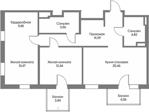 . Вариант № 2035394, 0, площадь - 78.22 квм, цена 70516250 рублей