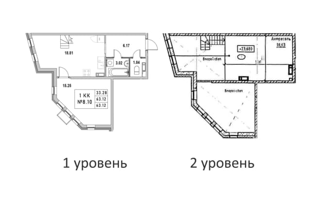 . Вариант № 2311226, 0, площадь - 64.73 квм, цена 13774544 рублей