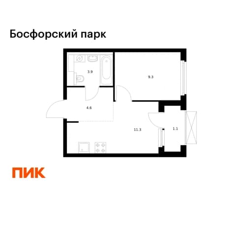 . Вариант № 2141624, 0, площадь - 30.2 квм, цена 9703260 рублей