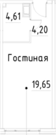 . Вариант № 1920514, 0, площадь - 28.46 квм, цена 7222097 рублей