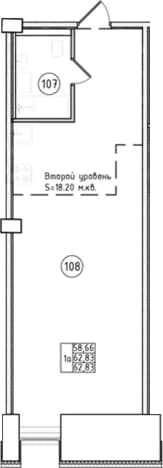 . Вариант № 2186634, 0, площадь - 62.83 квм, цена 15386000 рублей