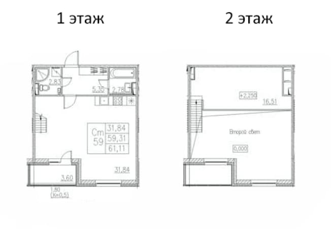 . Вариант № 256005, 0, площадь - 59.31 квм, цена 9777613 рублей