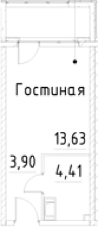 . Вариант № 2025354, 0, площадь - 21.94 квм, цена 6021108 рублей