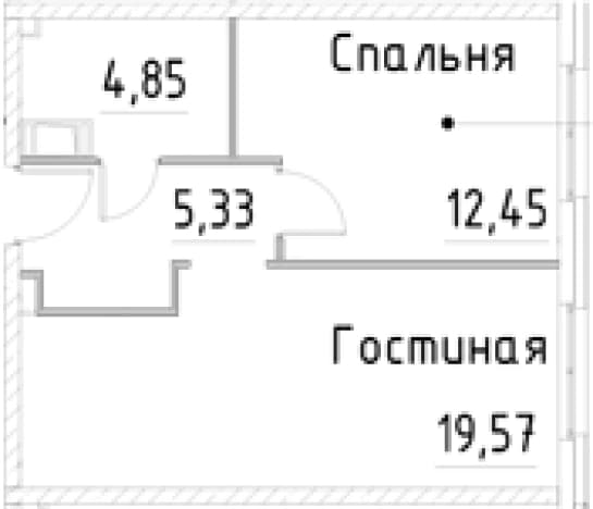 . Вариант № 1853435, 0, площадь - 42.2 квм, цена 9955697 рублей
