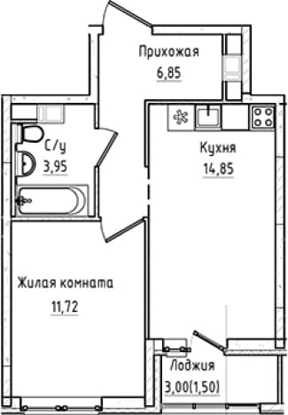 . Вариант № 2139478, 0, площадь - 37.37 квм, цена 5409106 рублей