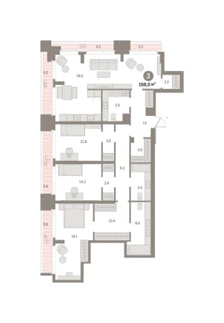 . Вариант № 2298710, 0, площадь - 168 квм, цена 42330000 рублей