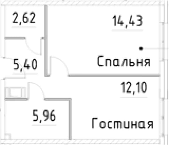. Вариант № 2007072, 0, площадь - 40.51 квм, цена 9819356 рублей