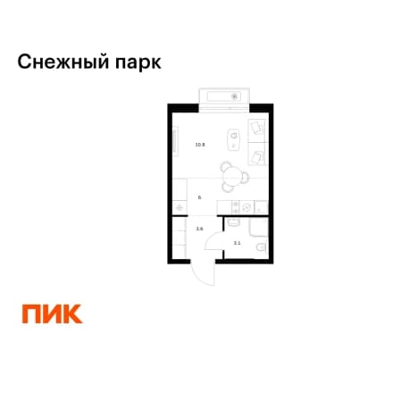 . Вариант № 2362951, 0, площадь - 23.5 квм, цена 5825650 рублей