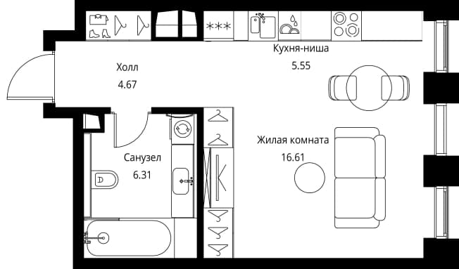 . Вариант № 2178189, 0, площадь - 33.14 квм, цена 21230213 рублей