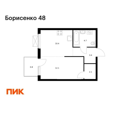 . Вариант № 2019576, 0, площадь - 33.5 квм, цена 8338150 рублей