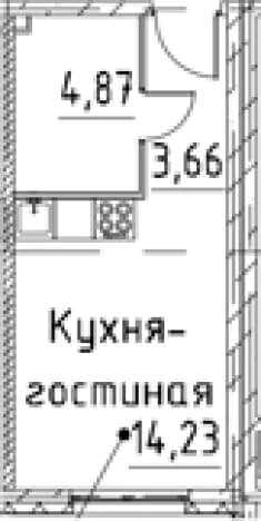 . Вариант № 1920385, 0, площадь - 22.76 квм, цена 6080839 рублей