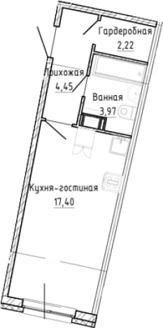 . Вариант № 1903341, 0, площадь - 28.04 квм, цена 5488233 рублей