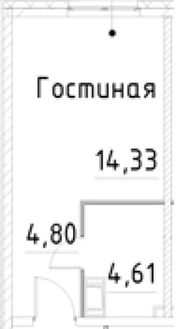 . Вариант № 1853571, 0, площадь - 23.74 квм, цена 6374717 рублей
