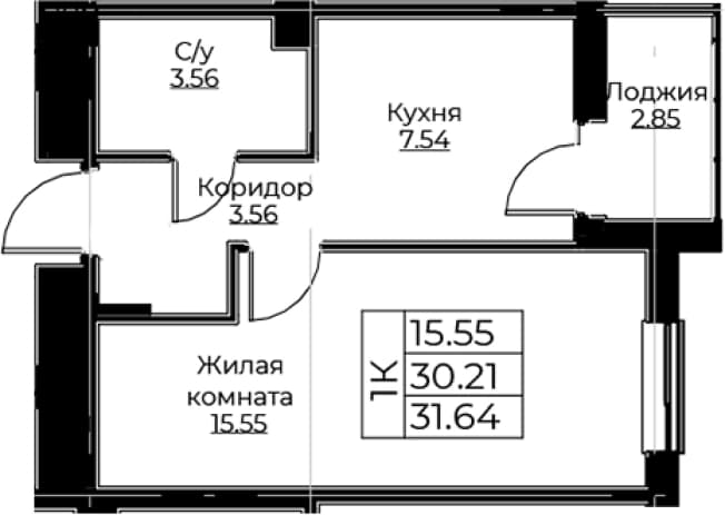Купить однокомнатную квартиру до 20 млн в новостройках (ЖК) в Ленинградской области. Вариант № 1871654, 1, площадь - квм, цена 6547328 рублей
