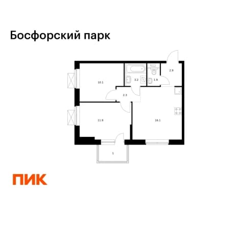 Купить двухкомнатную квартиру с балконом в районе Ленинский в Владивостоке. Вариант № 2231800, 1, площадь - квм, цена 11657412 рублей