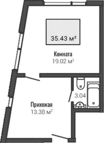 . Вариант № 2242753, 0, площадь - 35.44 квм, цена 9108000 рублей