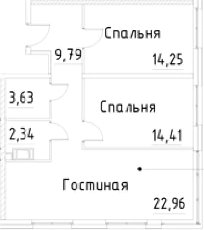 . Вариант № 1920199, 0, площадь - 67.38 квм, цена 15564375 рублей