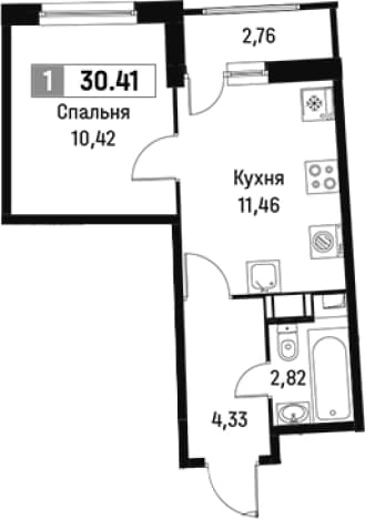 . Вариант № 1812812, 0, площадь - 29.03 квм, цена 7033491 рублей