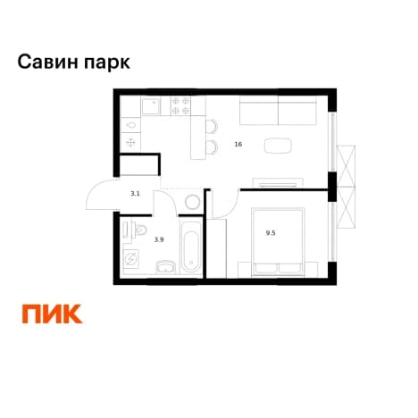 . Вариант № 1750579, 0, площадь - 32.5 квм, цена 5820750 рублей