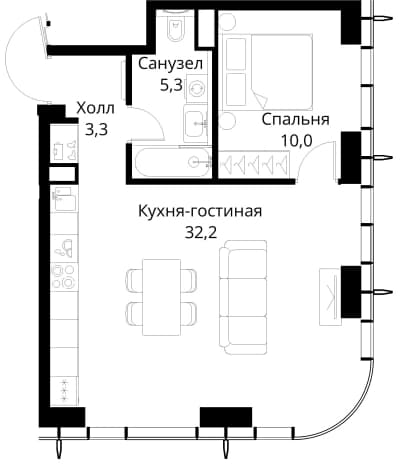 . Вариант № 2173521, 0, площадь - 50.8 квм, цена 25895605 рублей