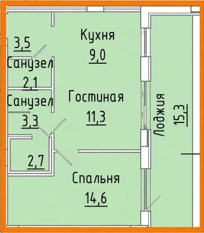 . Вариант № 2305645, 0, площадь - 61.8 квм, цена 10200000 рублей