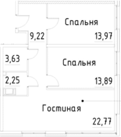 . Вариант № 1920535, 0, площадь - 65.73 квм, цена 15183235 рублей