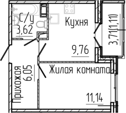 . Вариант № 2035801, 0, площадь - 30.56 квм, цена 6492350 рублей