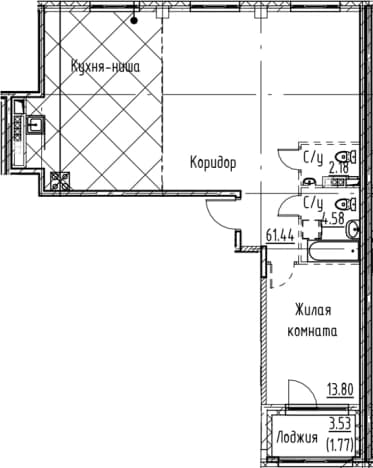 . Вариант № 1831252, 0, площадь - 82 квм, цена 24058744 рублей