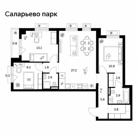 . Вариант № 2351087, 0, площадь - 81.6 квм, цена 23490000 рублей