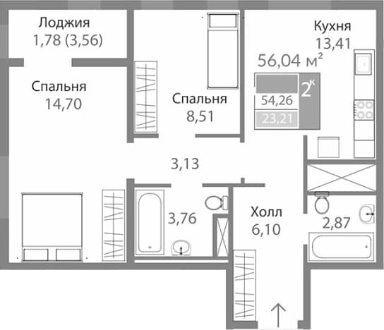 Купить квартиру в ЖК Благо в Республике Крым. Вариант № 2274005, 0, площадь - квм, цена 8744801 рублей