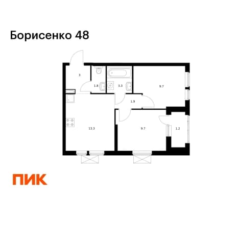 Купить двухкомнатную квартиру в новостройках в ЖК Борисенко 48 в Владивостоке. Вариант № 2019541, 1, площадь - квм, цена 9978470 рублей