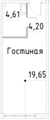 . Вариант № 1853557, 0, площадь - 28.46 квм, цена 7037369 рублей